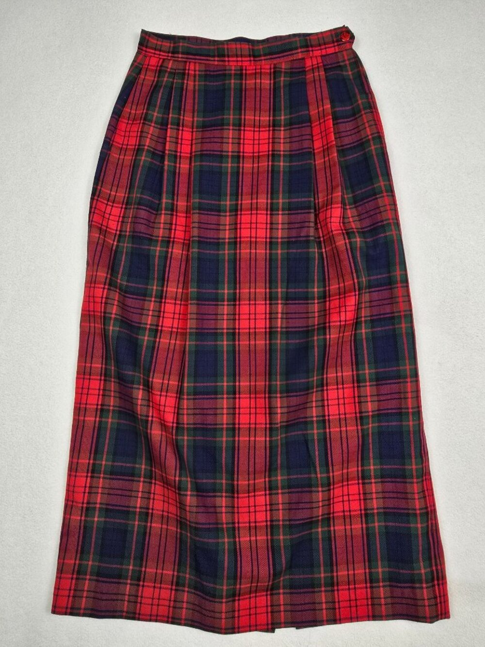 Vintage Ambitions 8 Red & Green Plaid Maxi Skirt Made In USA
